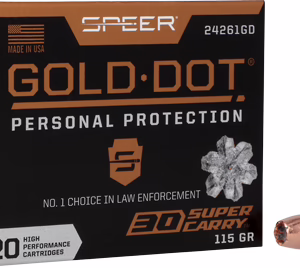 SPEER GOLD DOT 30 SUPER CARRY – 115GR GDHP 20RD 10BX/CS