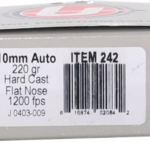 UNDERWOOD 10MM 220GR HARD CAST – LEAD-FN 20RD 10BX/CS