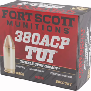 FORT SCOTT 380 ACP 95GR TUI – SOLID COPPER 20RD 25BX/CS