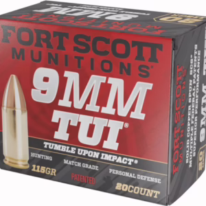 FORT SCOTT 9MM LUGER 115GR – TUI SOLID COPPER 20RD 25BX/CS