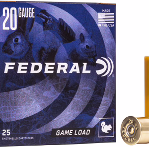 FEDERAL GAME LOAD 20GA 2.75″ – 7/8OZ #6 1210FPS 250RD CASE