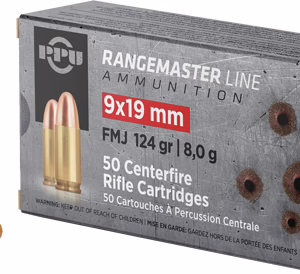 PPU RANGEMASTER 9MM LUGER – 124GR FMJ 50RD 20BX/CS