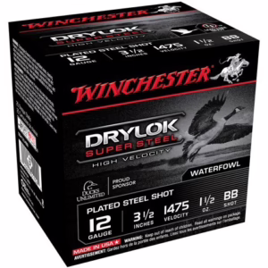 WINCHESTER DRYLOK 12GA 3.5″ – 1-1/2OZ #BB 1475FPS 25RD 10B/C