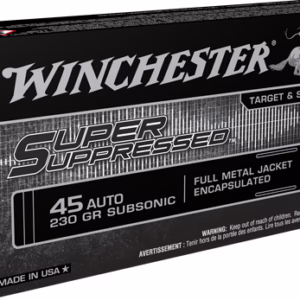 WINCHESTER SUPER SUPPRESSED – 45 ACP 230GR FMJ 50RD 10BX/CS
