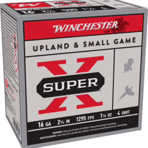 WINCHESTER SUPER-X 16GA 2.75″ – 1-1/8OZ #4 1295FPS 25RD 10BX/C