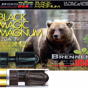BRENNEKE USA BLACK MAGIC 12GA – 3″ 1.375OZ SLUG 5RD 50BX/CS