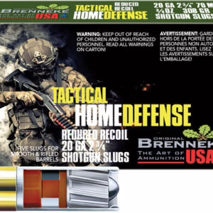 BRENNEKE USA LOW RECOIL 20GA – 2.75″ 3/4OZ SLUG 5RD 50BX/CS