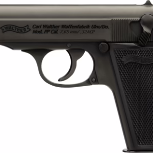 WALTHER PP 32ACP BLACK 8RD – BLACK SYNTHETIC GRIPS