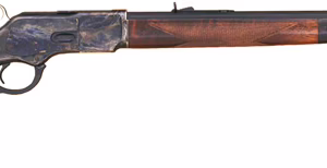 CIMARRON 1873 DELUXE 357/38 – 24″ OCTAGON CC/BLUED PG WALNUT