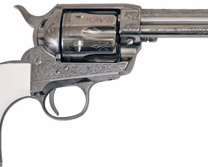 CIMARRON FRONTIER 357MAG PW FS – 4.75″ ENGRAVED NICKEL/IVORY