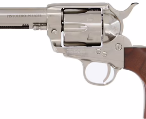 CIMARRON PISTOLERO 9MM – FS 4.75″ NICKEL/WALNUT