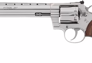 COLT PYTHON 357MAG 8″ 6RD – STAINLESS WALNUT GRIPS