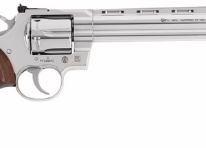 COLT PYTHON 357MAG 8″ 6RD – STAINLESS WALNUT GRIPS