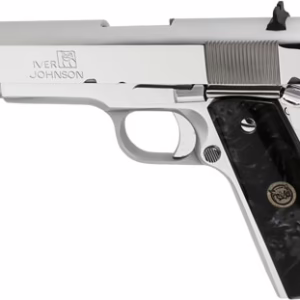 IVER JOHNSON 1911A1 38 SUPER – 5″ FS 9RD CHROME BLACK PEARL